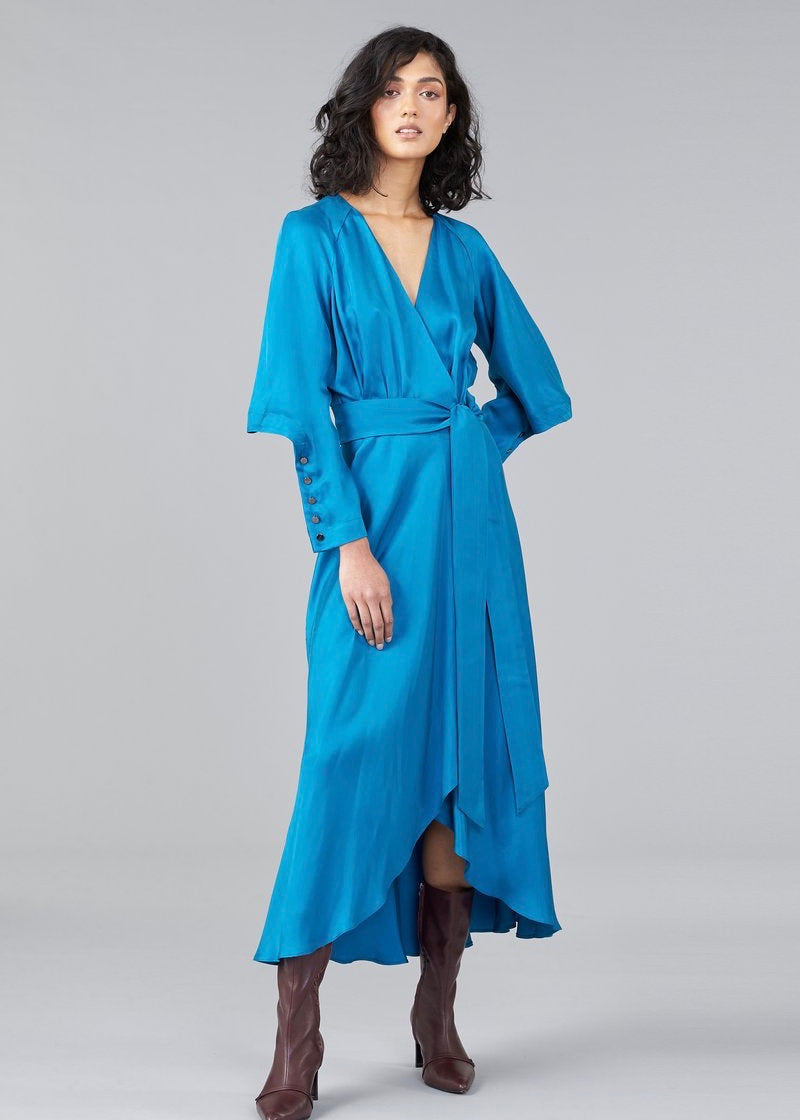 Promise Wrap Dress - Peacock | GINGER ...